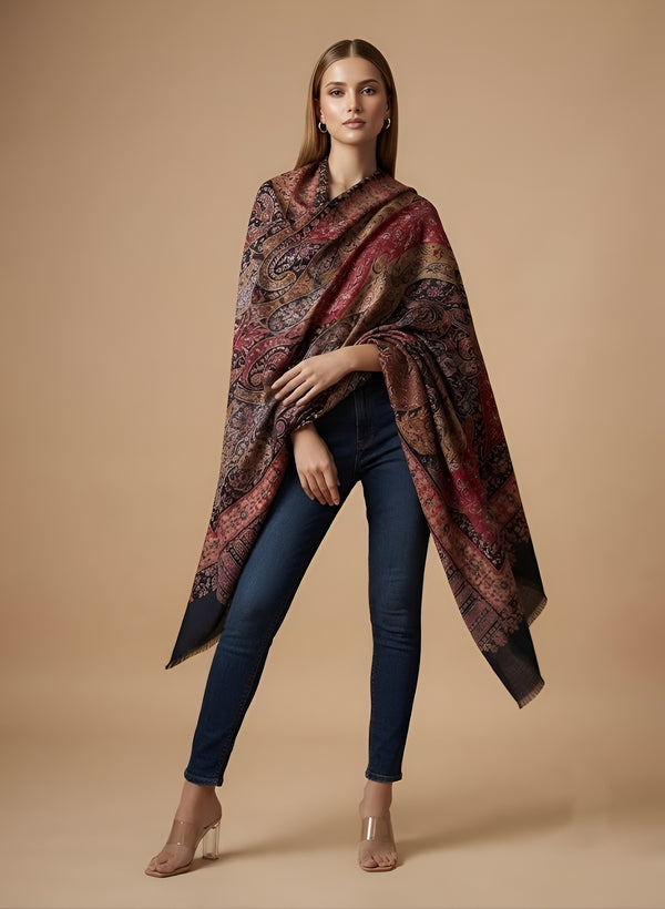 Signature All-Over Paisley & Floral Printed Bamboo Silk Stole for Women
