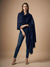 Everyday Micro Wool Solid Blue Stole | Soft & Lightweight Wrap