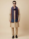 Woolen Mens Stole with Ikat-Inspired Woven Design | Refined Ethnic Wrap (80 × 28 Inches)