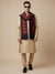 Woolen Mens Stole with Ikat-Inspired Woven Design | Refined Ethnic Wrap (80 × 28 Inches)