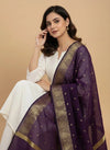 Purple Woven Ethnic Motif Dupatta | Elegant Traditional Drape