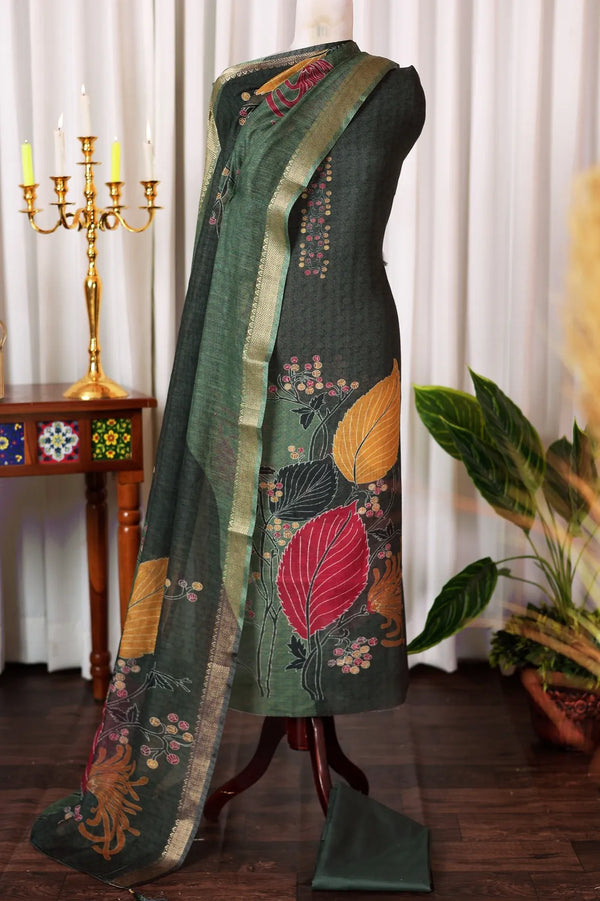 Women’s Linen Unstitched Suit Set | Elegant Ethnic Ensemble