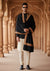 Solid Black Woolen Mens Shawl with Rich Embroidered Border – 80 x 40 Inches