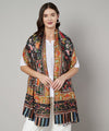 Signature Kashmiri Print & Thread Work Bamboo Silk Stole for Women