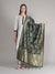 Bottle Green Paithani Silk Dupatta with Multicolour Floral Zari Weave (Size: 2.5x1 m Approx)