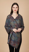 Bamboo Silk Kani Work Cutwork Women Shawl – Multicolor Elegance (80 x 40 Inches)