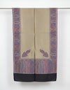 Bamboo Silk Gold Mens Shawl with Ornate Paisley Border | Classic Heritage Wrap (80 × 40 Inches)