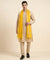 Cotton Silk Mens Dupatta – Yellow with Zari Buta & Border Work