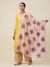 Luxe Organza Womens Pink Dupatta with Floral Brush Print Embellishment