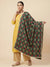 Luxe Chinon Women Phulkari Green Dupatta with Lace Border & Traditional Motif Work