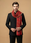 Noble Kani Weave Floral Wool Blend Red Stole