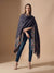 Everday Bamboo Silk Floral Kalamkari Printed Blue Stole