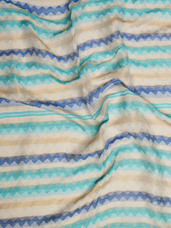 Woolen Zig-Zag Moonlight Zari Mens Stole | Heritage Wrap (80 x 28 Inches)