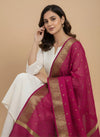 Pink Woven Ethnic Motif Dupatta | Elegant Traditional Drape