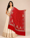 Naqsh-e-Kashmir Kani Woven All-Over Paisley Jacquard Red Shawl