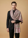 Noble Kani Weave Floral Wool Blend White Stole