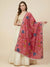 Luxe Cosmos Womens Pink Dupatta with Zari Brush Print & Lace Border