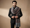 Mir-e-Khas Men's Kashmir-Inspired Jamawar Floral Paisley Vine Grey Shawl