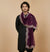 Wine Twill Net Mens Dupatta – Scalloped Cutwork Border with Buti Work