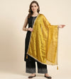 Fendi Women Dupatta – Gold Tone with Lace Border & Latkan