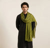 Nazneen Chiffon Mens Dupatta – Solid Green with Elegant Lace Border