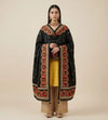 Luxe Chinon Kutch & Phulkari Heritage Art Mirror Work Embroidered Black Dupatta with Ornate Border