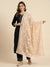 Peach Karachi Style Hand Embroidered Chiffon Dupatta