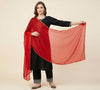 Red Nazneen Chiffon Dupatta with Lace Border | Solid Lightweight Wrap