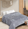 Super Soft Solid Velvet Finish Grey Flannel AC Blanket (Size: 90 x 90 Inches) Blanket My Store