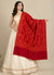 Naqsh-e-Kashmir All-Over Floral Woven Kani Jacquard Wool Blend Red Shawl