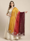 Luxe Fendi Womens Purple Dupatta with Heritage Zari Buti & Elephant Work
