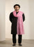 Organza Mens Dupatta – Pink with Paisley Embroidery & Floral Design