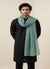 Organza Mens Dupatta – Teal with Paisley Embroidery & Floral Design