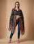 Signature Bamboo Silk Black Ethnic Floral BorderStole | Multicolour Heritage Border