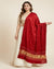Luxurious Gajji Silk Red Dupatta with Bandhani Dots & Zari Border