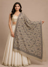 Naqsh-e-Kashmir Inspired Jamawar Floral Paisley Vine Wool Blend Beige Shawl