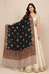 Naqsh-e-Kashmir Woven Kani Jacquard Black Shawl with All-Over Buttis & Solid Panel