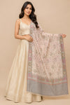 Naqsh-e-Kashmir Woven Kani Jacquard Floral Shawl with Traditional White Border & Panel