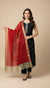 Striped Silk Dupatta with Zari Border | Elegant Ethnic Drape (2.5 Metres Approx.)