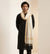 Cotton Mens Dupatta – White with Golden Border & Tassel Finish
