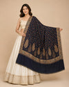Naqsh-e-Kashmir Kani Woven All-Over Paisley Jacquard Blue Shawl