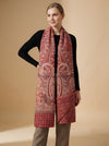 Everyday Bamboo Silk Heritage Printed Reversible Red Stole