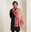 Khadi Cotton Mens Dupatta – Dusty Rose with Textured Weave