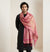 Khadi Cotton Mens Dupatta – Dusty Rose with Textured Weave