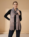 Everyday Bamboo Silk Heritage Printed Reversible Grey Stole