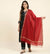 Maroon Cotton Dupatta with Golden Border | Lightweight Ethnic Wrap