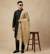 Organza Zari Buta Mens Dupatta – Gold Tone with Gold Woven Design