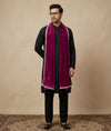Fendi Mens Dupatta – Wine Tone with Lace Border & Latkan Finish