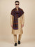 Woolen Zig-Zag Moonlight Zari Mens Stole | Heritage Wrap (80 x 28 Inches)