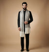 Mir-e-Khas Kashmiri Sozni Jaal White Shawl for Men – Wool Blend